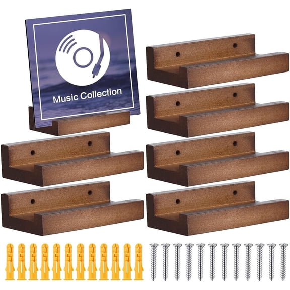 Mnhhatv Wooden Vinyl Record Wall Mounted Display Rack, Solid Wood Book and Record Storage Rack for Home, Office, Music Lovers, and Nostalgic Décor (190 characters)