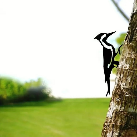 Mnhhatv Woodpecker Garden Wrought Iron Indoor Outdoor Craft - Metal Decorative Pendant for Yard Art, Adds Rustic Charm, Perfect for Tree Mounting or Fence Decoration, Great Gift for Bird Lovers