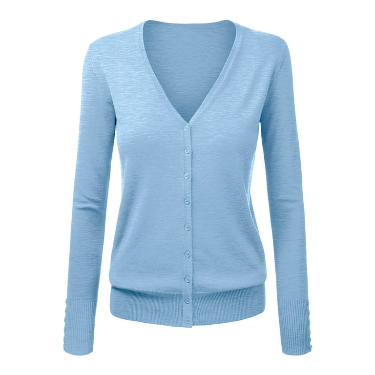 V-Neck Long-Sleeved Solid Color Sweater V-Neck Long-Sleeved Solid Color Sweater