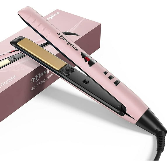 Mnsyflns Hair Straightener Flat Iron, Ceramic 2-in-1 Straightener and Curler