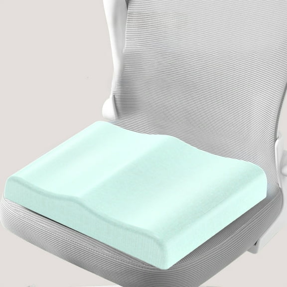 Mntpdp Lightweight Memory Foam Office Seat Cushion,Strap Fixed Anti-Slip Durable Polyester Surface Comfort Stool Mat,Relieve Sitting Discomfort For Classroom Dorm Kitchen Dining Chairs(Green)