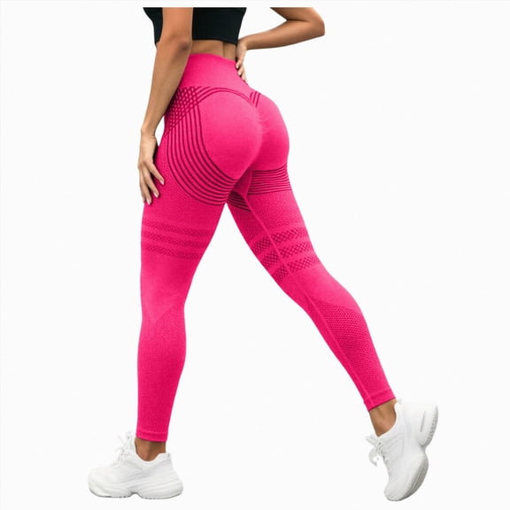 Mnuaqn 3D Leggings Cellulite Compression-Anti Cellulite Leggings, High Waisted Butt Lifting Tummy Training for Gym Workout Hot Pink for Size XXXL