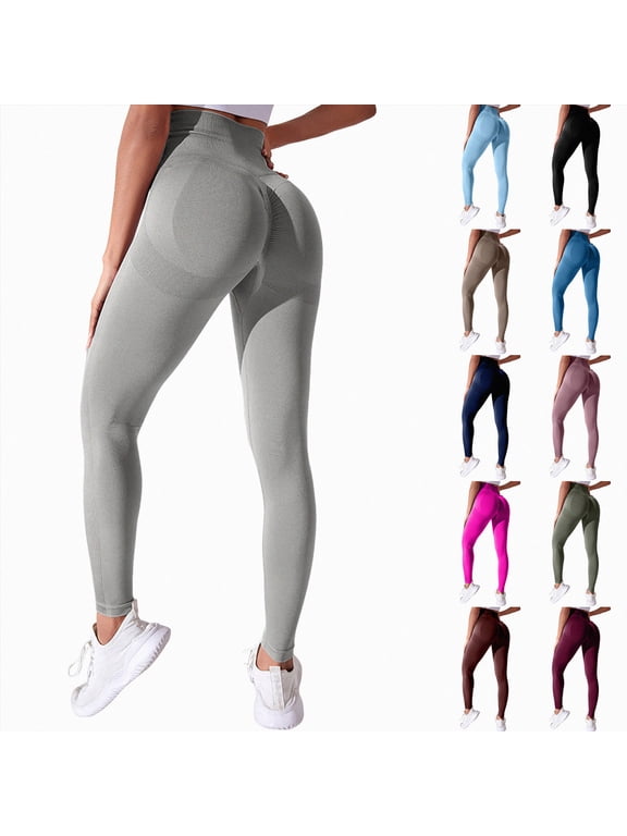 Boost Mini Flare Leggings Womens Workout Booty Lifting Leggings Hidden Scrunch Seamless Lilliean Yoga Pants Coffee,Size XL