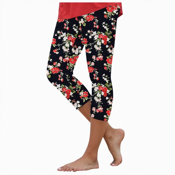 Mnuaqn Capri Leggings for Women High Waist Elastic Breathable Plus Size Yoga Pants with Pockets for Workout or Casual Wear (XXL, Black)