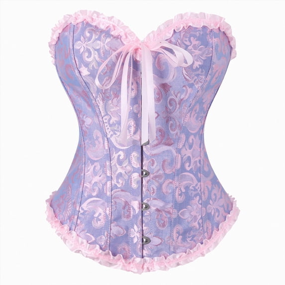 Mnuaqn Corset Tops for Women,Bustier Shapewear Lingerie,Lace Tied Renaissance Overbust Corset Push Up Bodysuit (Blue,M)
