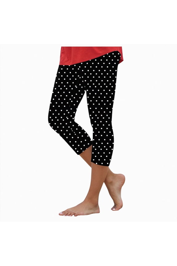 Floral Capri Pants for Women High Waist Tummy Control Printed Leggings Trendy Casual Dressy Comfy Silm Fit Tights (XXL, Black)