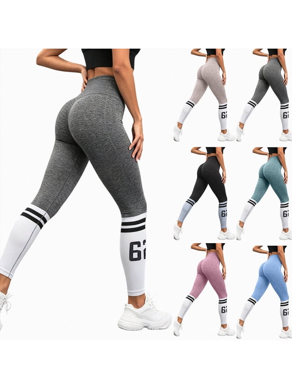 Seamless Workout Leggings for Women Scrunch Butt Lifting Leggings Booty High Waisted Yoga Pants Black,Size L