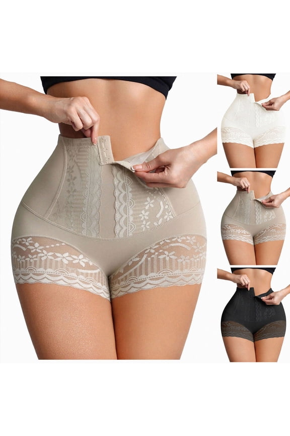 Shapewear Tummy Control Underwear for Women, High-Waisted Butt Lifter Briefs (Black,L)
