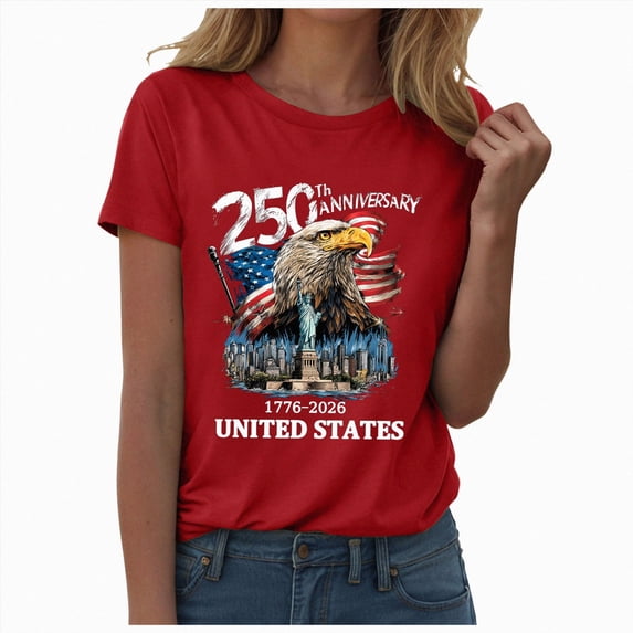 Mnuaqn We The People 250 Years of Freedom - 250Th Anniversary USA Shirt America Shirt Patriotic Flag 1776-2026 Tshirt, S-3XL (Red, M)