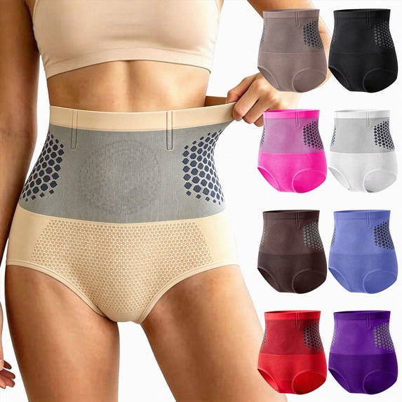 Mnuaqn Women's High Waisted Butt Lifting Panties Seamless Tummy Control Shapewear Underwear Slimming Control Panties (Purple,S)