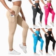 thumbnail image 1 of Mnuaqn Women's Workout Leggings with Pockets Yoga Pants 25"/28" High Waisted Athletic Tights Soft Gym Lounge Activewear Beige,Size XL, 1 of 8