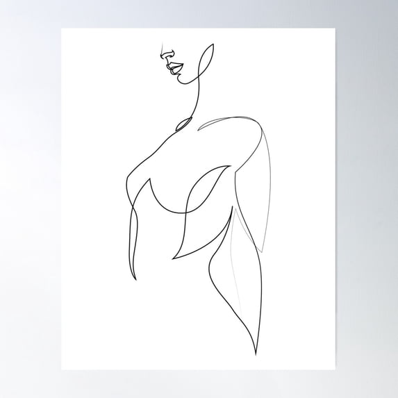 Mnude N.1 - Frolic - One Line Art Poster Wall Art, Modern Wall Decor For Living Room Bedroom, 12x18 UNFRAMED