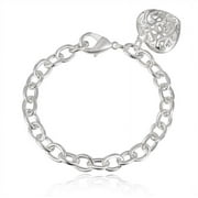 Mnycxen Bangle Chain Bracelet Women Jewelry Sterling Silver Crystal Cuff Charm