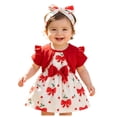 thumbnail image 1 of Mnyotv Baby Girl Dress Romper Summer Outfits Short Sleeve Ruffle Top Skirts with Headband 2Pcs Set Size 18-24Months, 1 of 7