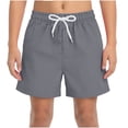 thumbnail image 1 of Mnyotv Boys Athletic Shorts with Pockets Drawstring Elastic Waist Wide Leg Shorts Summer Clothes Size 13-14 Years, 1 of 6