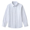 thumbnail image 1 of Mnyotv Boys Girls School Uniform Shirts Long Sleeve Button Down Polo Classic Plaid Shirt for Teens Size 13-14 Y, 1 of 6