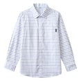 thumbnail image 1 of Mnyotv Boys Girls School Uniform Shirts Long Sleeve Button Down Polo Classic Plaid Shirt for Teens Size 5-6 Y, 1 of 6