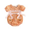 thumbnail image 1 of Mnyotv Cartoon Embroidery Rompers Short Sleeve Jumpsuits with Bow Infants Baby Girl Halloween Outfits Size 3-6 Months, 1 of 4