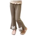 thumbnail image 1 of Mnyotv Cute Bow Flared Wide Leg Pants Elastic High Waist Leggings for Girls with Pockets Spring Fall Clothes Size 4-5 Years, 1 of 5