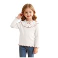 thumbnail image 1 of Mnyotv Cute Bow Ruffle Tops for Girls Fall Clothes Long Sleeve Thermal Undershirts Top Size 12-18 Months, 1 of 7