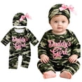thumbnail image 1 of Mnyotv Daddy's Baby Girls Embroidered Romper Long Sleeve Jumpsuits with Bow Infants Hats Newborn Clothes Size 18M, 1 of 7