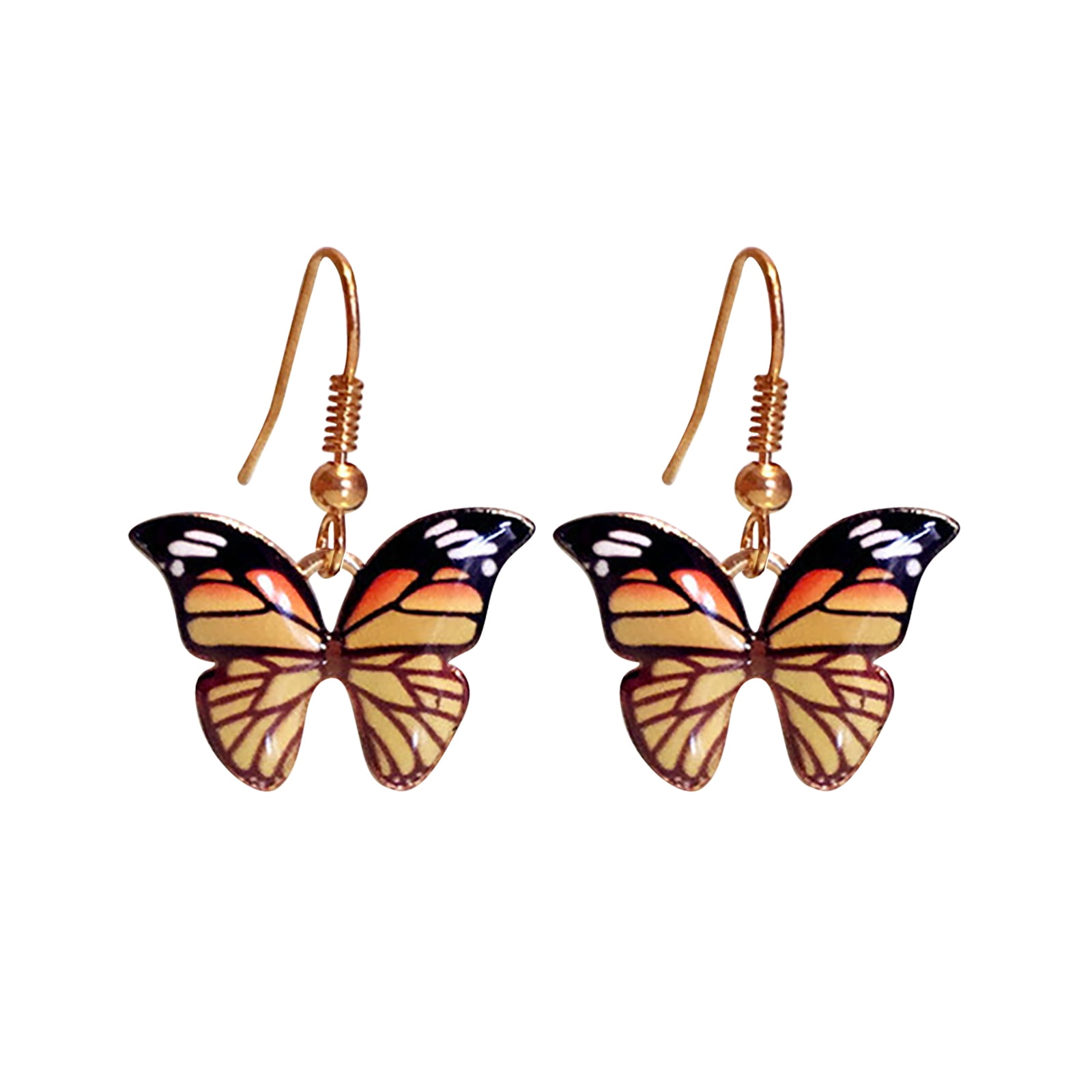 Faux Leather Leopard Butterfly Dangle Earrings For Women - Lightweight Teardrop Statement Earrings