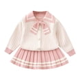 thumbnail image 1 of Mnyotv Fall Winter Clothes for Girls Back to School Outfit Knitted Sweater Tops and Skirts Dress Toddler Girl Clothing Set Size 3-4 Years, 1 of 3