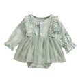 thumbnail image 1 of Mnyotv Floral Rompers Baby Girl Fall Clothes Long Sleeve Rompers Dress Cute Bodysuits Newborn Girls Outfits Size 6-12 Months, 1 of 5