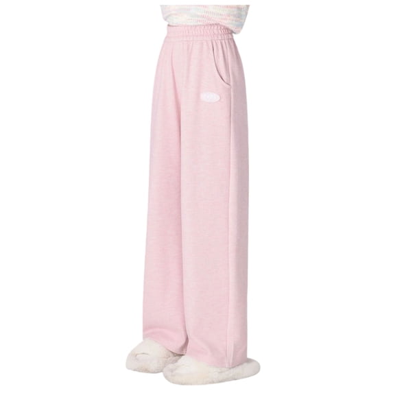 Mnyotv Girl's Baggy Sweatpants Athletic Pants with Pockets Lightweight Wide Leg Pants for Girl Size 5-6Y