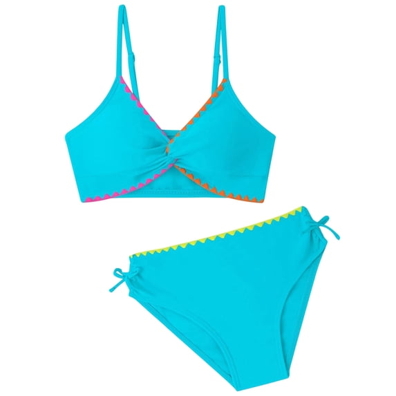 Mnyotv Girls Bikini set Two Piece Swimsuits With Chest Pad V-Neck Bathing Suits summer beach Swimwear