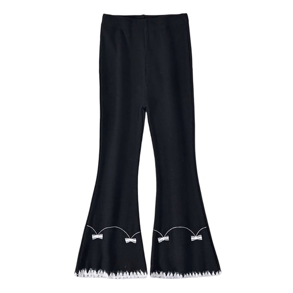 Mnyotv Girls' Flared Pants High Waisted Printed Trousers Spring Fall Clothes Casual Cotton Flare Leggings Size 13-14Years