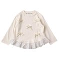 thumbnail image 1 of Mnyotv Girls' Spring Fall Long Sleeve Tees Tops Ruffle Hem Long Sleeve T Shirts with Cute Bow Kids Sweatshirts Size 9-10Y, 1 of 8