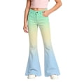 thumbnail image 1 of Mnyotv Gradient Print Flared Leggings for Girls Casual High Waisted Sports Yoga Pants with Pockets Size 11-12 Year, 1 of 4