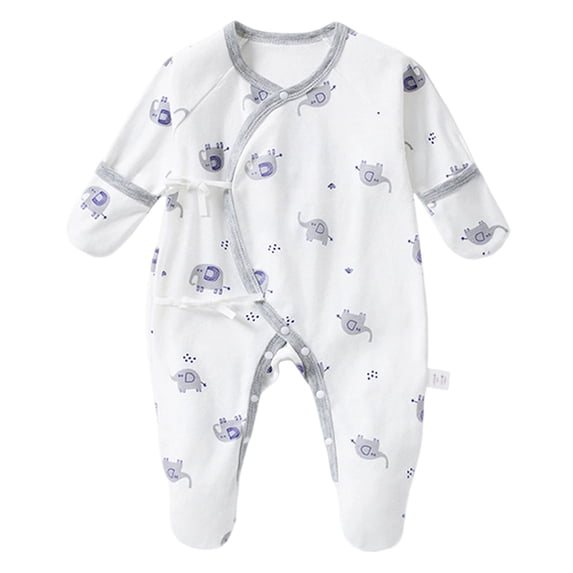Mnyotv Infant Baby Girl Fall Clothes Long Sleeve Cotton Jumpsuits Floral Printed Rompers Size Newborn