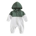thumbnail image 1 of Mnyotv Infants Baby Boys Jumpsuits Hooded Long Sleeve Zip Rompers Infants Spring Fall Clothes Size 0-3 Months, 1 of 6