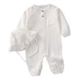 thumbnail image 1 of Mnyotv Infants Baby Clothes Long Sleeve Cotton Jumpsuits and Hats Newborn Spring Fall Outfits Size 0-3 Months, 1 of 5