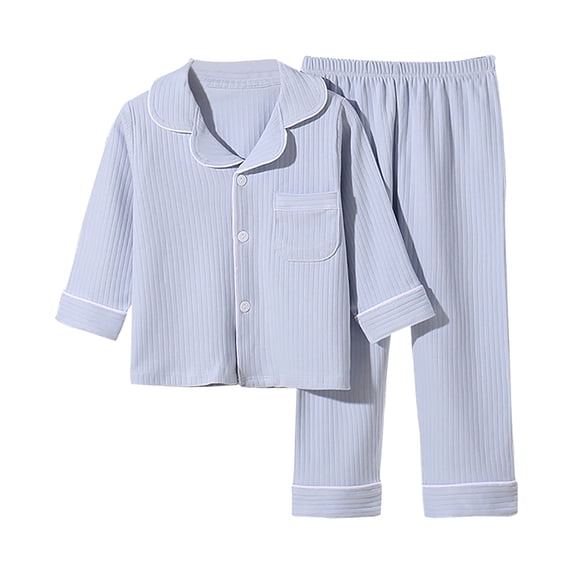 Mnyotv Kids Boys Girls Pajama Set Cute Soft Pajamas Long Sleeve Sleep Suit Baby Clothes Casual Lounge Set Size 14-15 Years