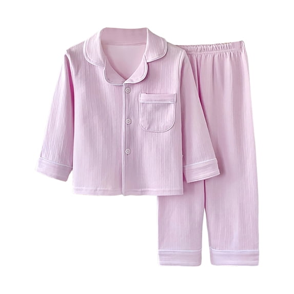 Mnyotv Kids Boys Girls Pajama Set Cute Soft Pajamas Long Sleeve Sleep Suit Baby Clothes Casual Lounge Set Size 5-6 Years