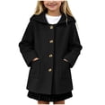 thumbnail image 1 of Mnyotv Little Girls Hooded Trench Coats Fall Winter Outwear Jackets Button Down Long Sleeve Overcoat with Pockets Size 10-11 Years, 1 of 6
