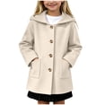 thumbnail image 1 of Mnyotv Little Girls Hooded Trench Coats Fall Winter Outwear Jackets Button Down Long Sleeve Overcoat with Pockets Size 4-5 Years, 1 of 6