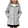 thumbnail image 1 of Mnyotv Little Girls Hooded Trench Coats Fall Winter Outwear Jackets Button Down Long Sleeve Overcoat with Pockets Size 8-9 Years, 1 of 6
