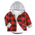 thumbnail image 1 of Mnyotv Long Sleeve Plaid Hoodies for Toddlers Fall Clothes Coats Boys Hooded Button Down Shirts Jackets Size 8-9 Years, 1 of 5