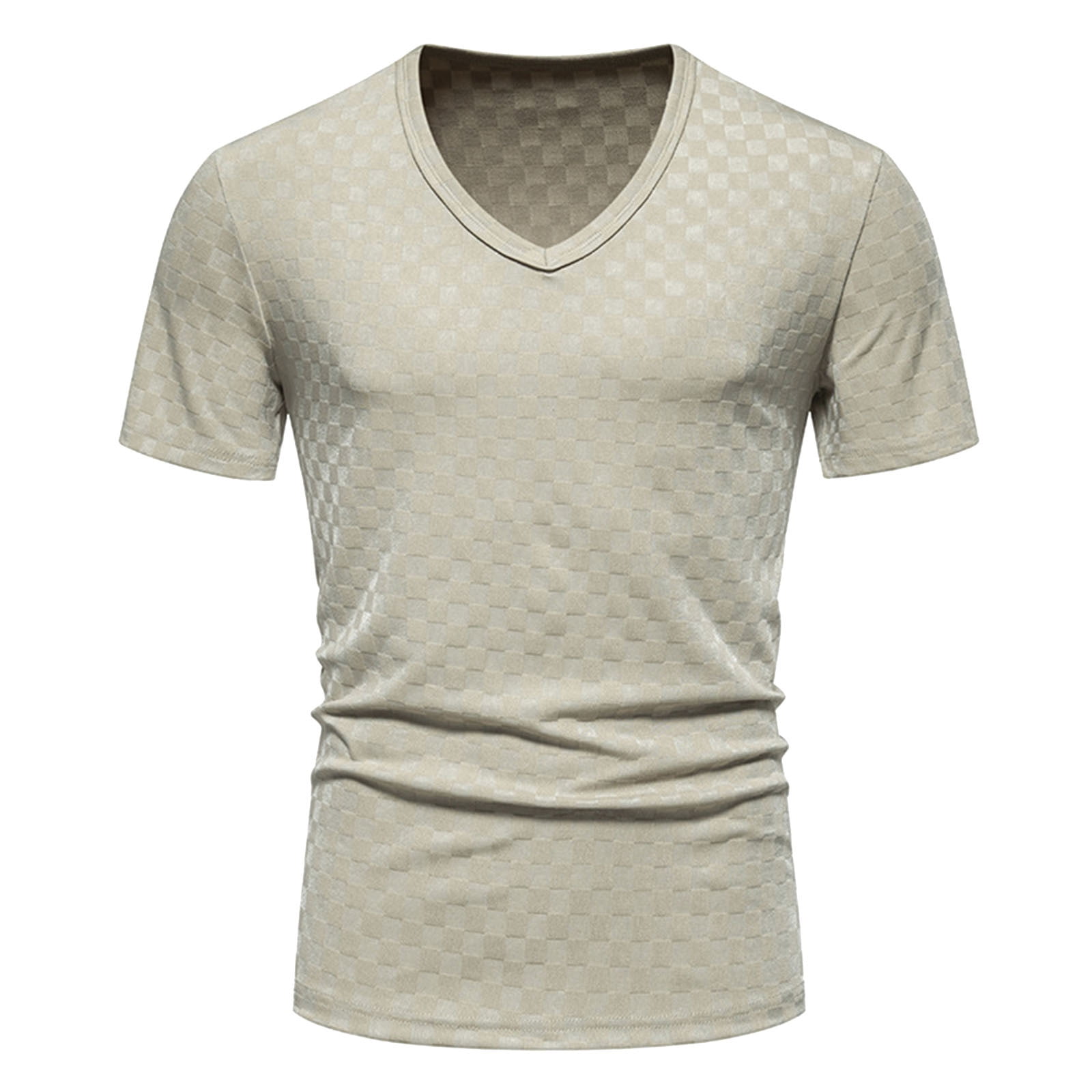 Mnyotv Mans T Shirts Mens Summer Solid Color V Neck Short