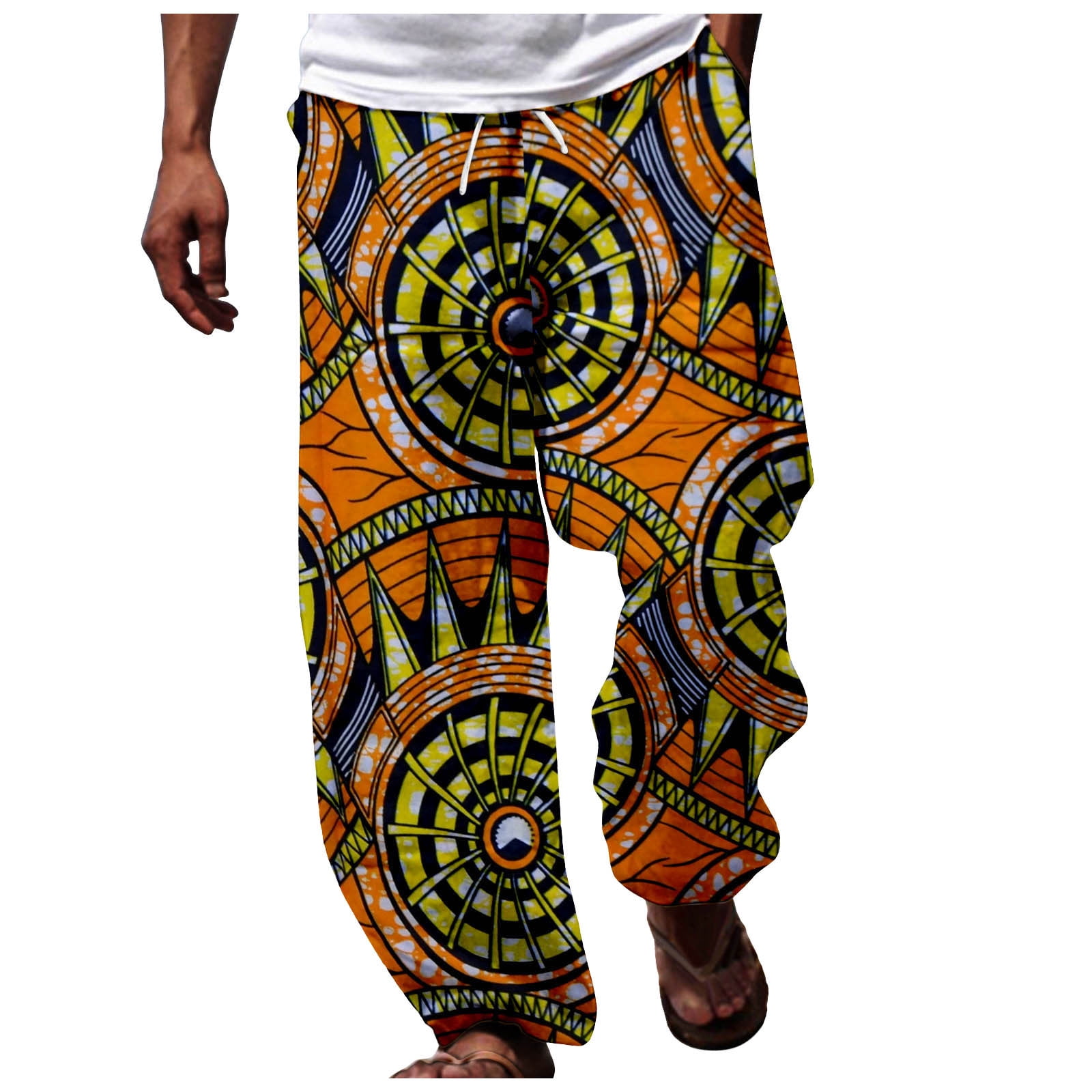 Mnyotv Mens Trousers Men African Dashiki Traditional Style Casual