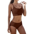 thumbnail image 1 of Mnyotv Panty and Bra Sets for Women Lace Underwear for Women Sexy Set French Sexy Lingerie Female Small Chest Gathered Thin No Steel Ring Large Size Sports Camisole Bra Set Coffee 2XL, 1 of 4