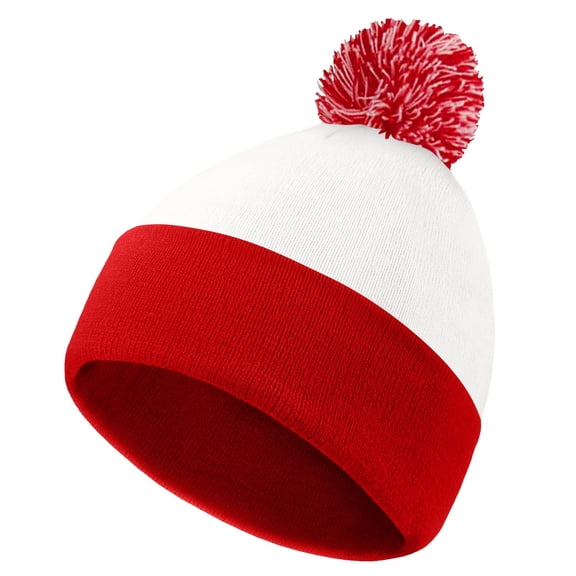Mnyotv Red White Christmas Knitted Hats for Toddler Baby Xmas Beanie Hat Holiday Party Favor Gifts