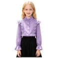 thumbnail image 1 of Mnyotv School Outfits for Girls Classic Uniform Shirts Ruffle Long Sleeve Button Down Shirt Kids Fall Clothes Tops Size 5-6Y, 1 of 8