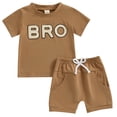thumbnail image 1 of Mnyotv Short Sleeve Crewneck Tops and Shorts with Pockets for Toddler Boys Summer Clothes Matching Sets Size 0-6 Months, 1 of 6