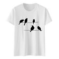 Mnyotv Summer Tees for Women Women's Model Heart Cup Printed Art Heart