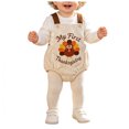 thumbnail image 1 of Mnyotv Thanksgiving Outfits Infants Baby Bodysuits Letter Embroidery Sleeveless Rompers for Newborns Size 3-6 Months, 1 of 5